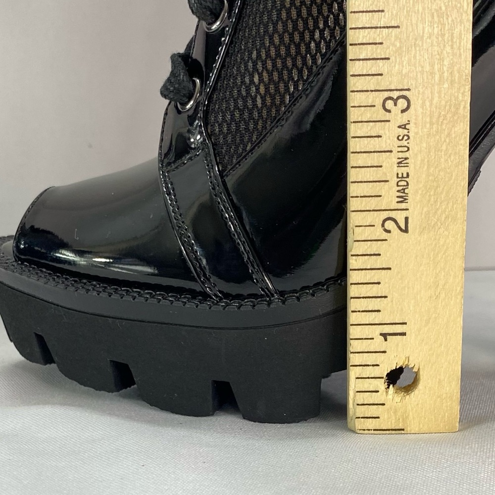 Wetkiss Glossy Black Platform Boots - Picture 14 of 16